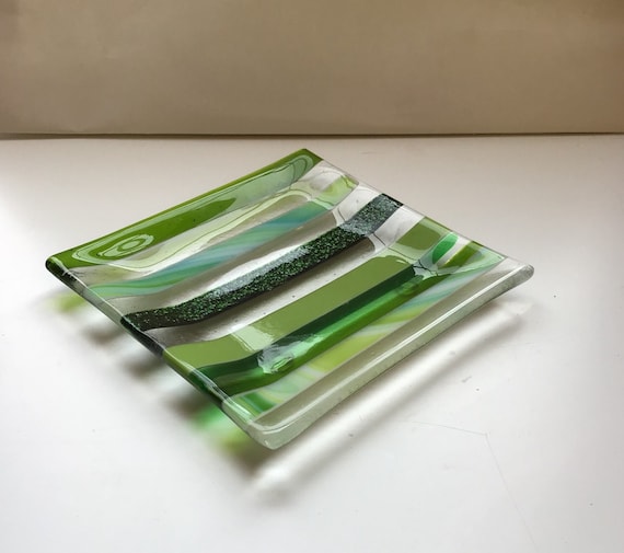 dish plate striped tray glass